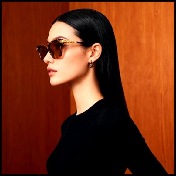 Retro Cat Eye Sunglasses with Serpentine Metal Temples, UV400 Protection main image 4